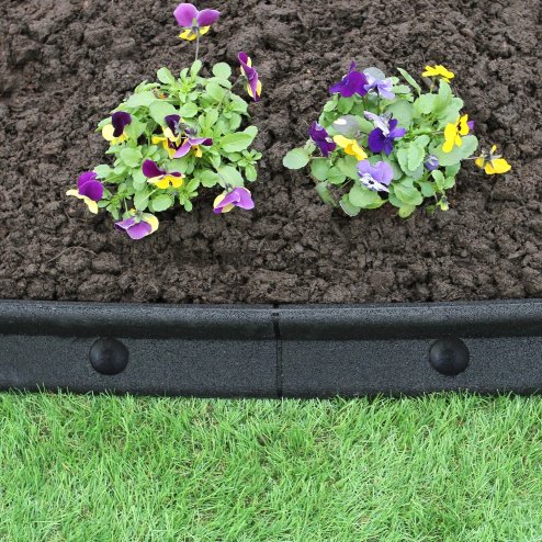 Flexible Lawn Edging Garden Border Grass Pathways Path Edge Vegetable Plot Flowerbed Raised Borders Rubber Artificial Grass Black | Pack of 30 x 1.2m