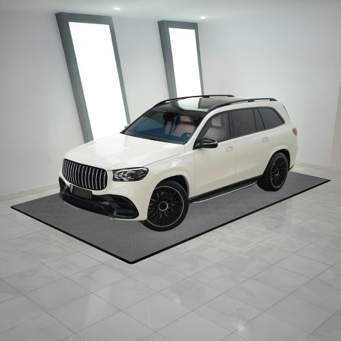 Vented Modular Interlocking Flooring Tiles & Edges 225 x Grey Double Garage Heavy Duty Floor Mat Showroom Workshop Outdoor Polypropylene Anti Slip Weather Resistant Drainage Channels 6m x 6m 36m2