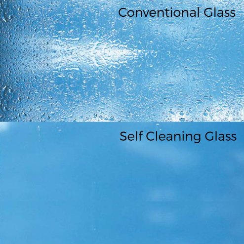 MonsterShop 1200 x 800mm Glass Canopy, 4 Stainless Steel Brackets, Front/Back Door Porch Shelter