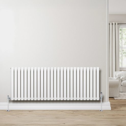 Oval Single Column Radiator - 600 x 1620mm - White