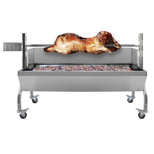 KuKoo 90kg Hog Roast Machine / Spit Roasting Meat Rotisserie / Stainless Steel & Windshield