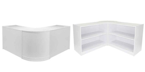 Monster Shop Zodiac A1200 CM60 Shop Installation Exhibition Reception Shop Counter Display Cabinet Shop Counter Retail Sales Counter Checkout Table Reception Counter Counter in Brilliant White Image