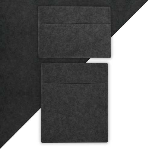 Camper Van Lining & 2 x Storage Pouches Anthracite Grey Carpet 4 Way Stretch 2m Wide 11m2 Coverage Car Motorhome Vehicle Interior Campervan Conversion 2 Size Tool Paperwork Document Pocket Organiser