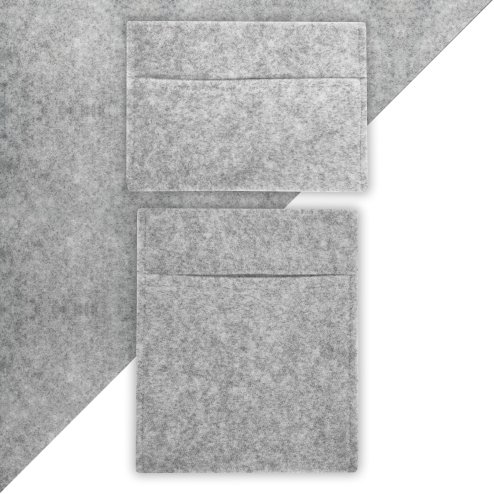 Camper Van Lining & 2 x Storage Pouches Silver Grey Carpet 4 Way Stretch 2m Wide 11m2 Coverage Car Motorhome Vehicle Interior Campervan Conversion 2 Size Tool Paperwork Document