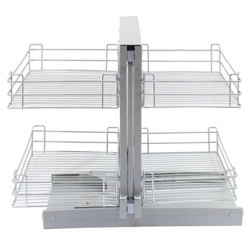 KuKoo RH Magic Corner Kitchen Pull Out Baskets, Slide Out 90-100cm Unit, 4 Metal Storage Drawers