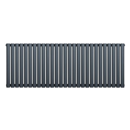 Oval Single Column Radiator - 600 x 1620mm - Anthracite Grey