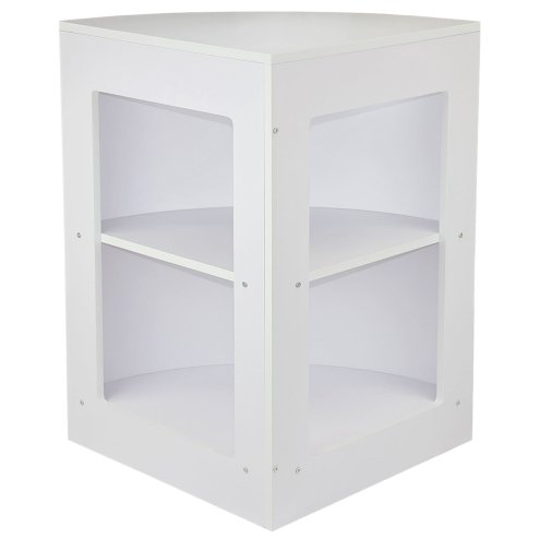 Curved Corner Shop Retail Counter Cabinet Showcase Display Till Cash Desk Retail White CM60