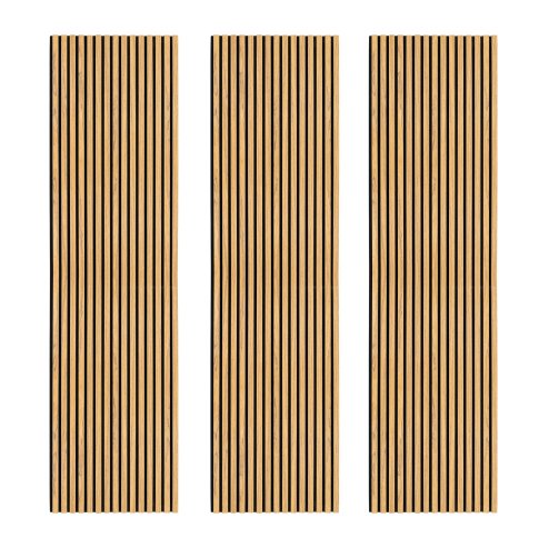 Acoustic Slat Wall Panels x 3 - Oak Image