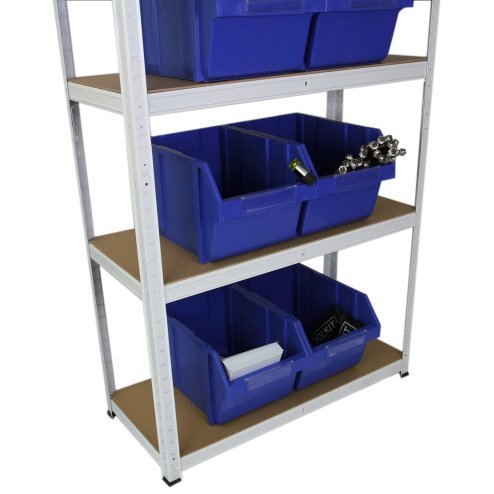 Monster Shop Garage Shelving Units 5 Tier Racking Storage Warehouse Bays Industrial Heavy Duty Boltless Steel Shelves