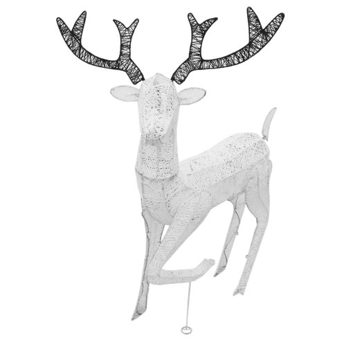 Outdoor Reindeer Christmas Light Up Decorations Standing Stag Garden Xmas Decoration Figure with 200 Cool White LED Lights Indoor Outdoor Use