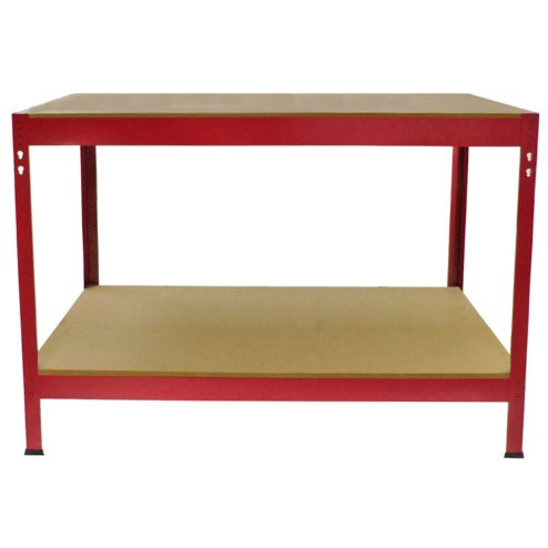 Work Bench Garage Table / Metal Storage Shelving DIY Tools Heavy Duty Workbenches Workshop Shed / 2 Shelves 90cm x 120cm x 60cm
