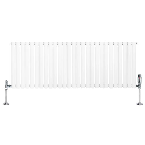 Oval Single Column Radiator & Valves - 600mm x 1620mm - White