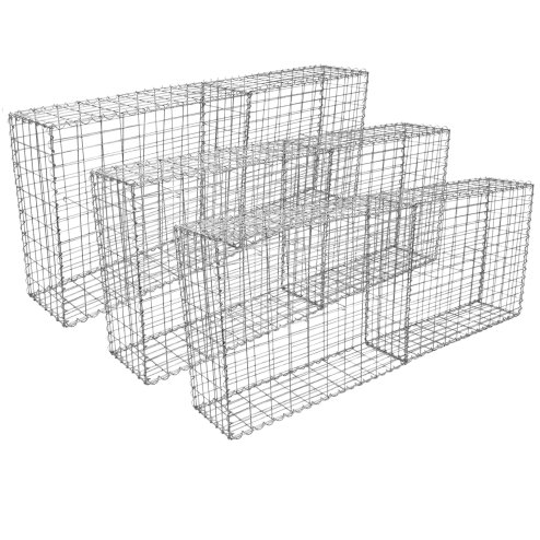 Gabion Baskets Mesh Wire Galvanised Steel Cages Stone Outdoor Basket Spiral Retaining Wall Planter Garden / 100 x 95 x 30cm / 6 Pack