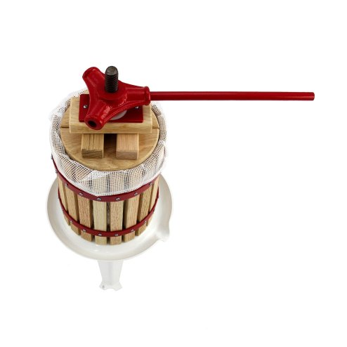 KuKoo Manual Apple Fruit Press for Homemade Juice, Wine & Cider Making, 6 Litre, Wooden