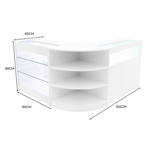Demeter LED Shop Counter Set K900, B900 & LM60 - White