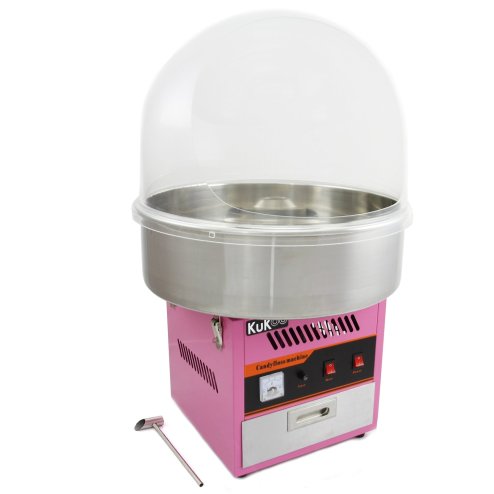 KuKoo Cotton Candy Floss Maker & Dome, Retro Pink, Stainless Steel, 51cm x 83cm x 51cm Image