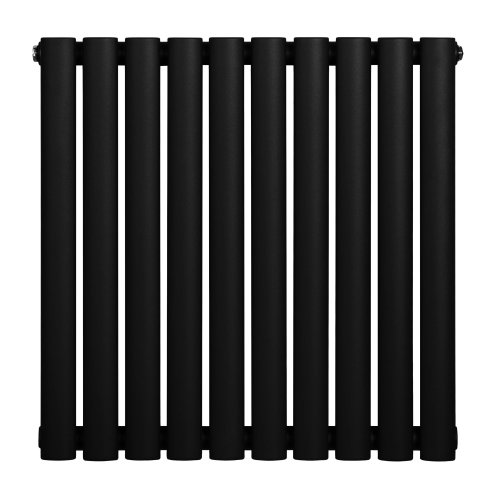 Oval Single Column Radiator - 600 x 600mm - Black
