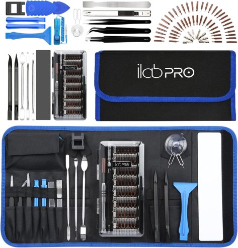 ilabPRO 90 Piece Precision Screwdriver Set Toolkit with Magnetic Micro Screwdriver and bits for Phone, Tablet, Laptop, PC, Watch and Glasses Repairs