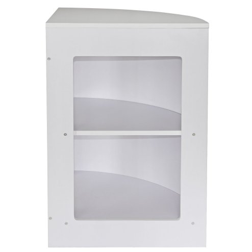 Curved Corner Shop Retail Counter Cabinet Showcase Display Till Cash Desk Retail White CM60