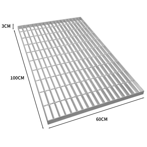 Galvanised Grating Floor Forge Walkway Mesh Floor Panel Grid Drainage Gutter Vent Heavy Duty Weatherproof Steel Zinc Coated 1000mm x 600mm x 30mm 4mm Metal Thickness 600kg Load Capacity