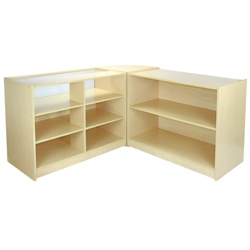 MonsterShop Galaxy Retail Display Shop Counters Set & Glass Showcase Cabinet Units, Maple