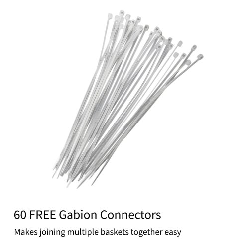 Gabion Baskets Cages Mesh Wire Galvanised Steel Outdoor Stone Basket Spiral Retaining Wall Planter Garden / 100 x 80 x 30cm / 2 Pack