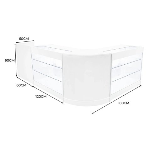 Aries LED Shop Counter Set CM60, TB60 & 2 x K1200 - White