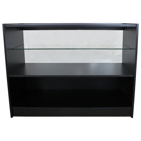 MonsterShop Emperor Retail Display Shop Counter Unit & Glass Showcase Cabinet Units Black/White