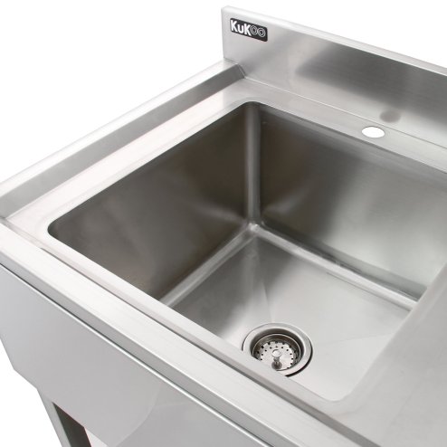 KuKoo Commercial Kitchen Catering Sink, Stainless Steel, Right Hand Drainer, 1.0 Bowl, 120cm Wide