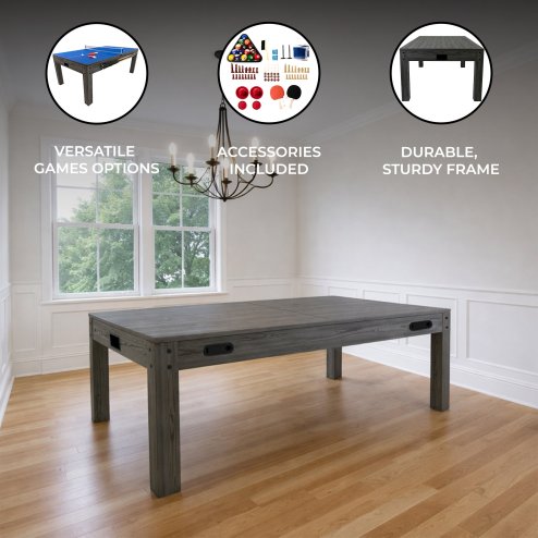 7-In-1 Games Table - Grey
