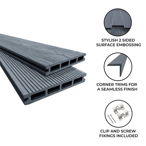 Composite Decking Boards x 5 – Grey