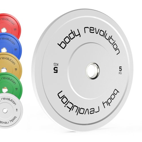 Body Revolution Olympic Bumper Plates Colour 100kg 2x5kg 2x10kg 2x15kg 2x20kg