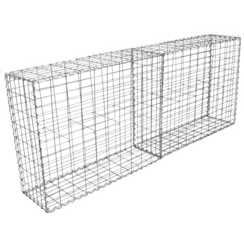 Monster Shop Gabion Baskets Galvanised Steel Cages Stone Mesh Wire Outdoor Basket Spiral Retaining Wall Planter Garden / 100 x 95 x 30cm / 4 Pack