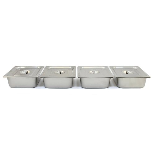 KuKoo Wet Well Catering Bain Marie Food Warmer Display, 4 Pan, 1/2 GN, 1.5kW, Stainless Steel