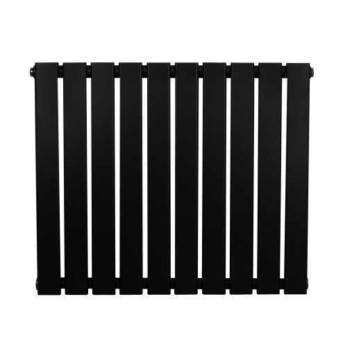 Flat Single Column Radiator - 600 x 700mm - Black