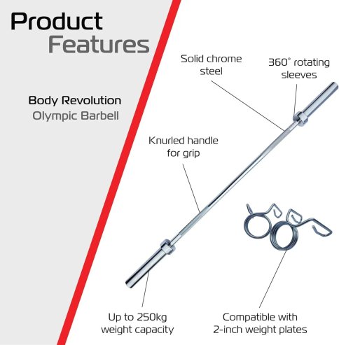 Body Revolution 7ft Barbell Bar & T-Bar Row Bundle