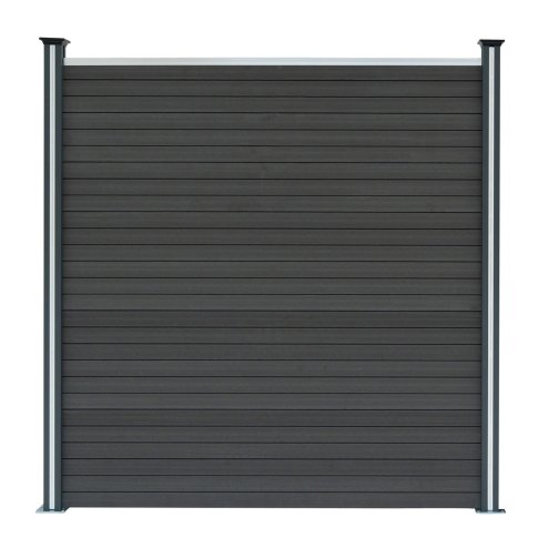 Composite Fence Panel x 6 & LED Posts x 7 - Grey