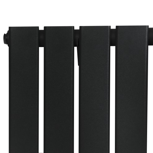 Flat Single Column Radiator - 1600 x 420mm - Black