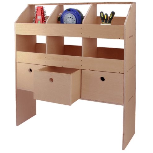Monster Racking Wooden Van Rack System / 6 Pigeon Hole & 3 Drawers Plywood Shelving / 102cm x 120cm x 30cm, Plywood