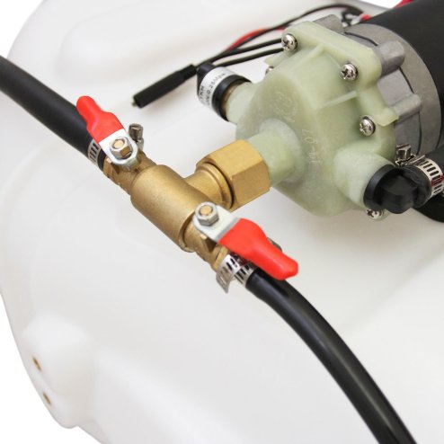 ATV Trailer 295kg Tipping & Sprayer with 6 Nozzle Boom 60L 12V Garden Quad Bike Tractor Farm Mower Agriculture Fertilizer Crops Weeds Hand Lance Heavy Duty Pneumatic Tyres Accessories