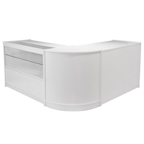MonsterShop Draco Shop Counter Cabinets & Retail Display Glass Showcase Set, Maple, Melamine MDF Image
