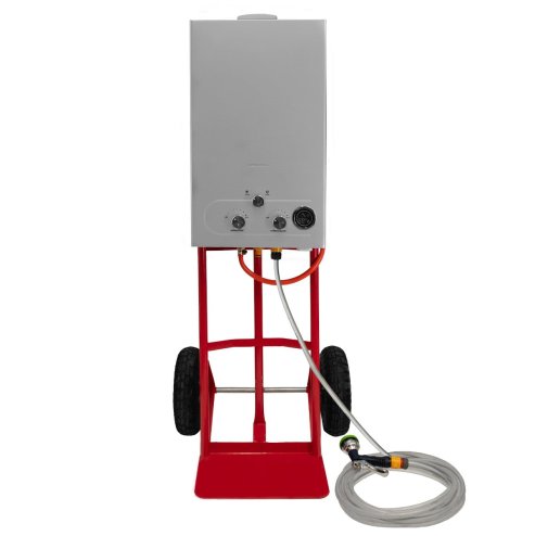 Portable Horse Shower With Steel Trolley 18L Tankless Instant Hot Water Gas Boiler LPG Heater 0-75C 10m Water Hose & 9-Pattern Spray Gun Camping Outdoor Image