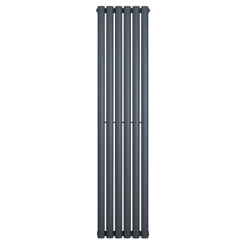 Oval Single Column Radiator - 1600 x 360mm - Anthracite Grey