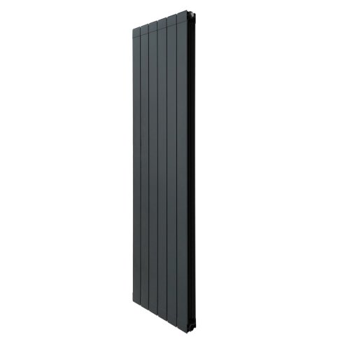 Aluminium Designer Radiator 1800mm x 475mm Vertical Double Flat Panel Column Lightweight Modern Central Heating Heater Matt Anthracite Grey Kitchen Living Room FREE Cleaning Brush Fixing Kit Brackets