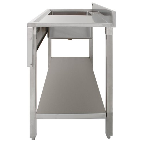 KuKoo Commercial Kitchen Catering Sink, Stainless Steel, Right Hand Drainer, 1.0 Bowl, 120cm Wide