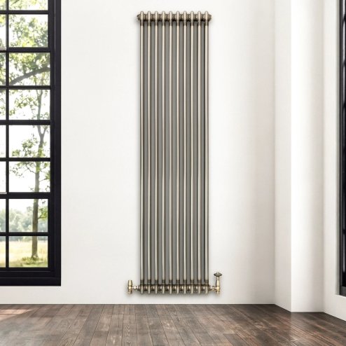 Traditional 2 Column Radiator - 1800 x 470mm - Raw Metal
