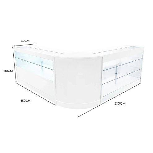 Hera LED Shop Counter Set K1500, C1500 & CM60 - White