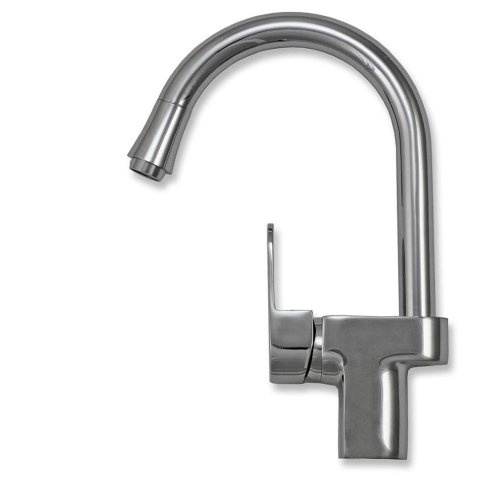 KuKoo Stainless Steel Kitchen Sink Basin & Confetti Tap, Reversible 1.5 Bowl, 105cm x 18cm x 50cm