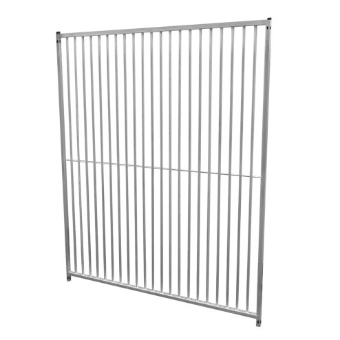 Dog Run Panels Galvanised Steel Kennel Heavy Duty Walk In Animal Enclosure Pen Fence Playpen Outdoor Support Bar 5cm Bar Spacing 1.84m x 1.5m Modular FREE Ground Fixing Brackets & Fixing Kit