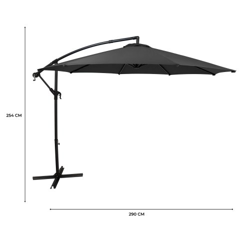 Hanging 2 Seater Egg Chair + Grey Cantilever Parasol 3m